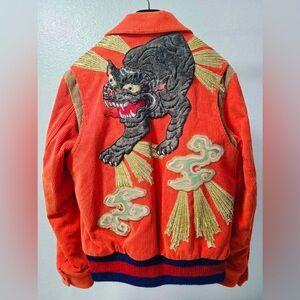 NWOT GUCCI Scarabaeidae Embroidered Corduroy Bomber Jacket - Size 48
